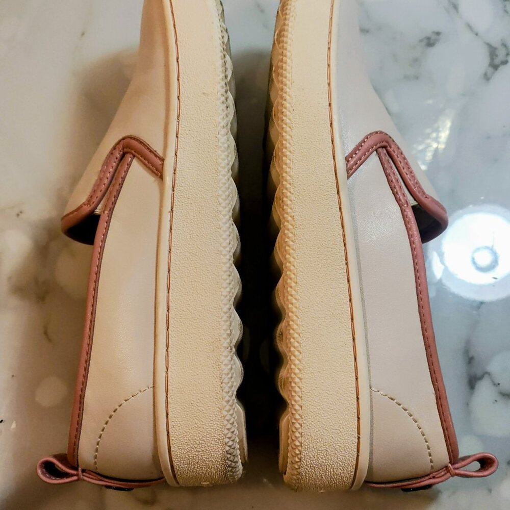 COACH C115 SLIP-ON SNEAKER LOAFER/ CREAM/ PETAL - Women's Size 10 - Picture 5 of 7